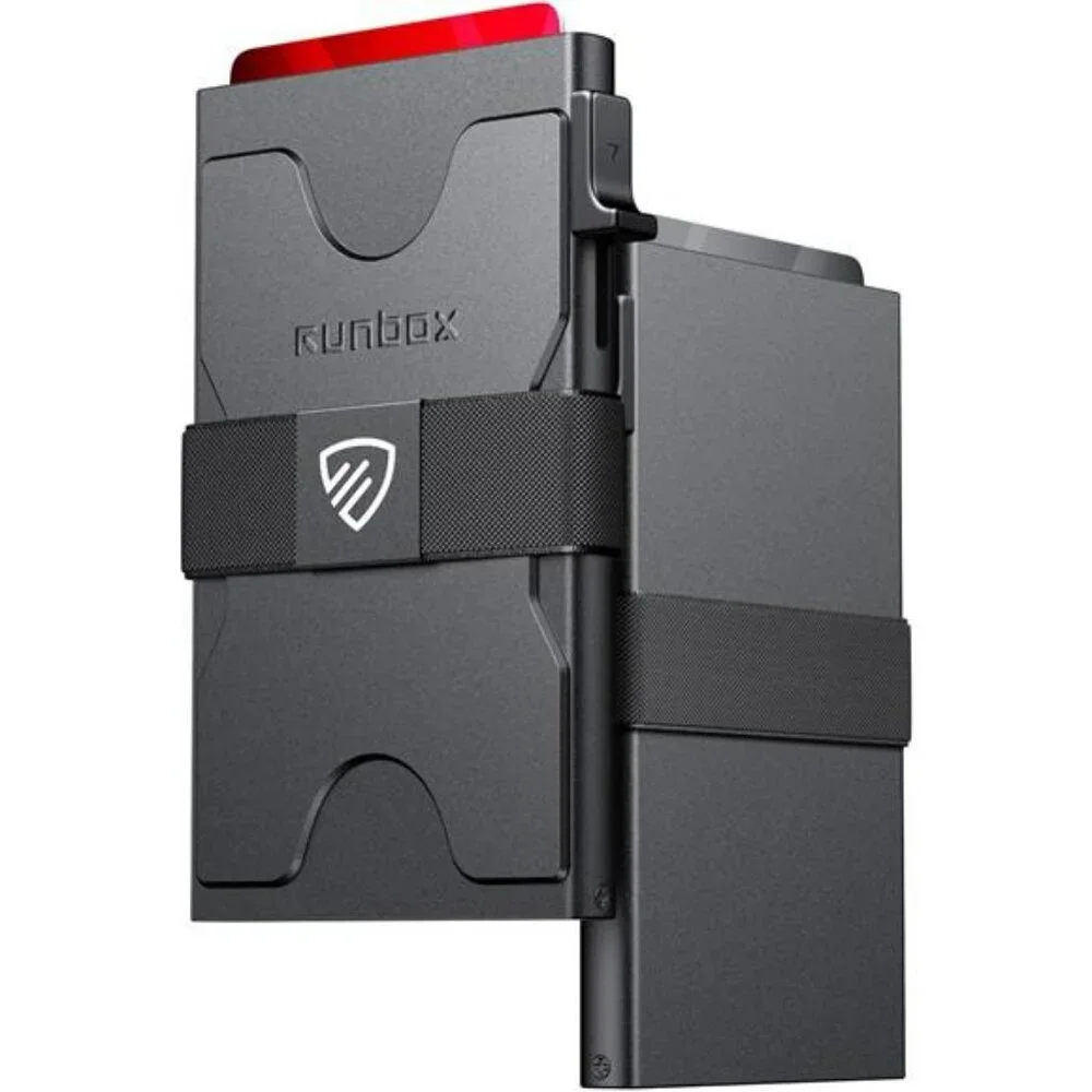 Mens Slim RFID Wallet Pop Up Card Holder Metal Minimalist Wallet Holds 12